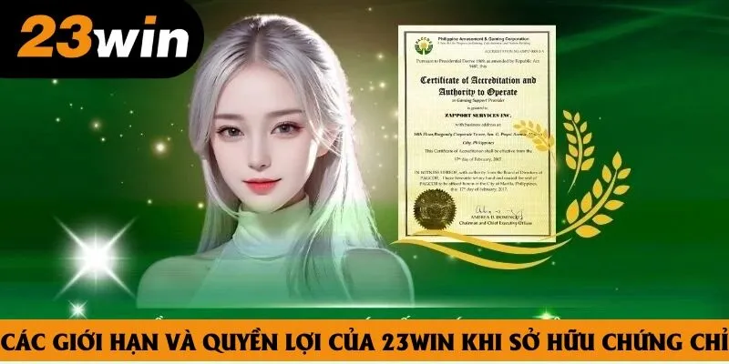 Các giới hạn và quyền lợi của 23WIN khi sở hữu chứng chỉ Các giới hạn và quyền lợi của 23WIN khi sở hữu chứng chỉ